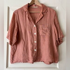 Elegant Terracotta Button-Down Shirt